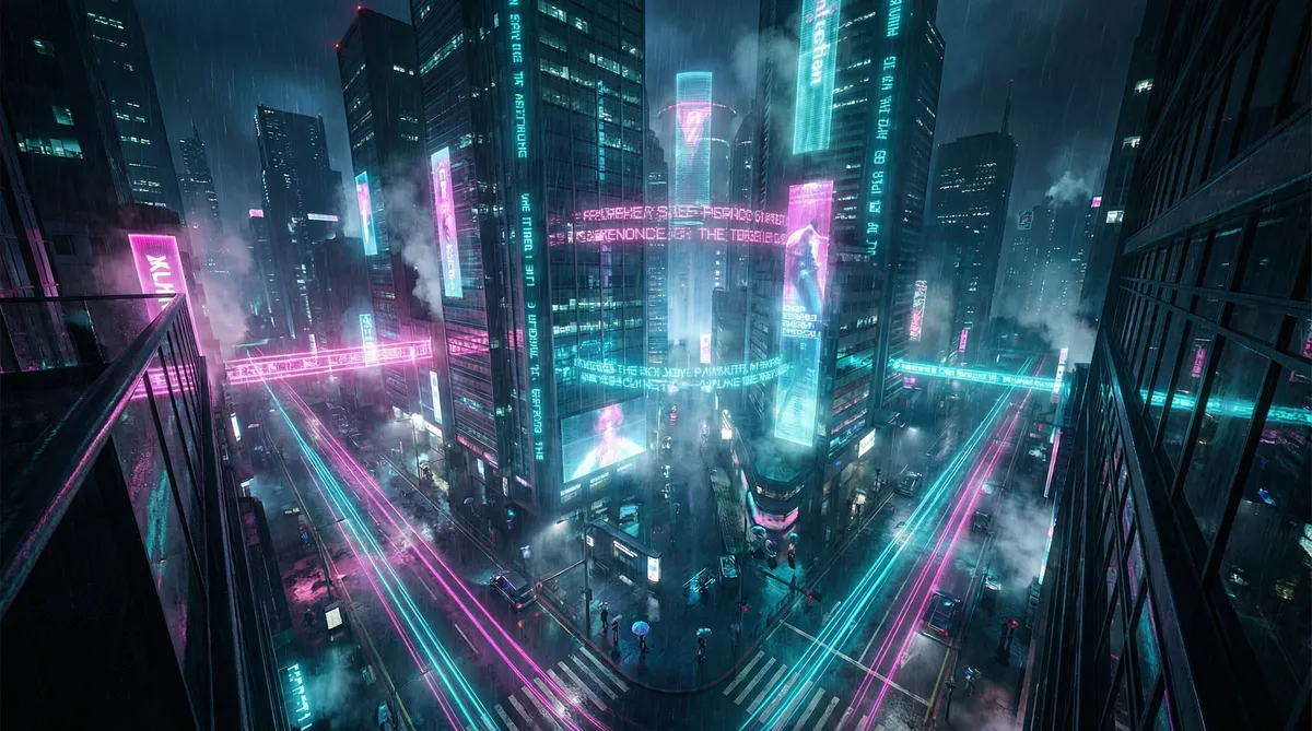 今时之欲无删减免费看 竖屏短剧平台首页背景 - 赛博朋克都市夜景